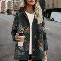 Jocestyle Ethnic Women Coat Long Sleeve Hooded Flowers Zipper Jacket (Green S)