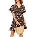 Summer Casual Formal Dress Short Sleeve Floral High Low V-Neck Women's Floral Print A-Line Short Sleeve V Neck Flowy Party Sexy Empire Waist Dress