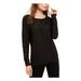 MICHAEL KORS Womens Black Glitter Long Sleeve Jewel Neck Sweater Size S