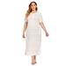 Women Floral Short Sleeve Summer Pocket Midi Maxi Nightie Sleepwear Pyjama Dress White XXXL