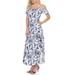 White Mark Women's Tie-Dye Cold Shoulder Maxi Dress