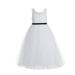 Ekidsbridal Ivory Scoop Neck A-Line Keyhole Back Floral Lace Formal Flower Girl Dress Special Occasion Dresses Junior Bridesmaid Dress Communion Dress Baptism Dress Pageant Dresses Ballroom Gown 178