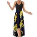 Mchoice Women's Maxi Dress Fashion Casual V-Neck Criss Cross Backless Sleeveless Strap Open Back Â Print Dress Plus Size Summer Dress