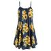dresses summer dress for women Fashion Women Slash Neck Sleeveless Draped Sunflower Print Strap Mini Dress