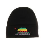 US Cities Unisex California Republic Winter Knit Beanie Hat Cap - Cuff - Black Jamaica