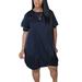 Summer Short Sleeve Bubble Midi Dress for Women Loose Casual Tunic Tops Dress Ladies Party Clubwear T Shirt Dress