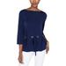 Michael Kors Womens Tie-Waist Pullover Blouse