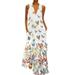 UKAP Maxi Dresses for Women V Neck Butterfly Printed Long Dress With Pockets Summer Beach Kaftan Sundress Ladies Fashion Loose Holiday Dress