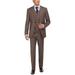 LN LUCIANO NATAZZI Men's Tweed Vested Suit Set Two Button Modern Fit Three Piece Lt. Brown