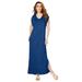 Roaman's Women's Plus Size Side-Slit T-Shirt Dress Maxi Length