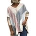 UKAP Women Long Sleeve V Neck Colorful Blouse Shirts Loose Dolman Ruched Tops Tunic Blouses