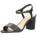 NINE WEST Women's Gallmeyer Leather Dress Sandal, Black, 9 M