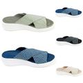 UKAP Women's Slippers Casual Beach Slippers Shoes Comfort Flat Peep Toe Summer Cross Sandals Shoes