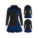 Plus Size Ladies Lapel Mini Dress Casual A Line Dresses Long Sleeve Colorblock Plaid Color Block T Shirt Tunic Dress Women Party Cocktail Autumn Winter Swing Dress