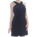 BAR III Womens Black V Neck Above The Knee A-Line Dress Size M