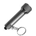 Worallymy Mini LED Flashlight Outdoor Camping Hiking Walking Portable Pocket Hand Torch with Key Ring, Silver Grey