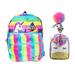 Little Girls' Unicorn Backpack with Bonus Lunch Case + Emoji Smiles Pom Bag Clip + 3Day Fedex