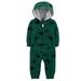 Carters Infant Boys Green Dinosaur Hoodie Jumpsuit Coverall Baby Outfit