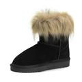 DREAM PAIRS Winter Girls Kids Snow Boots Fur Warm Ankel Casual Mid Calf Shoes US FLUFFY-K BLACK Size 12