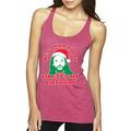 We Gonna Party Like its my Birthday Ugly Christmas Sweater Tri-Blend Racerback Tank Top, Vintage Pink, Small