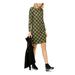 MICHAEL KORS Womens Green Plaid Long Sleeve Jewel Neck Short Shift Dress Size PS