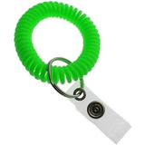 5 Pack - Ultimate Wrist Coil Camper Keychains for Work and Play - Premium Elastic Bungee Badge Holder & Key Chain Ring (One Size Fits All) by Specialist ID (Neon Green)