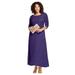 Roaman's Women's Plus Size Lace Popover Dress Formal Evening