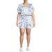 Como Blu Womenâ€™s Plus Size V-Neck Tie-Dye Romper With Pockets