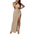 Women Causal Sexy High Waist Knitted Crochet Hollow Bodycon Cover Up Beach Skirt Ladies Summer Beachwear Swimsuit