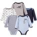 Luvable Friends Baby Boy Long Sleeve Bodysuits, 5-Pack