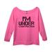 Workout Fitness Shirt Off Shoulder Raglan â€œIm Under Constructionâ€� Funny Threadz Large, Pink