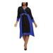 LOVE SQUARED Womens Blue Tie Eyelet Color Block 3/4 Sleeve V Neck Knee Length Fit + Flare Party Dress Size 2X