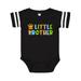 Inktastic Baby Little Brother with Crown Infant Short Sleeve Bodysuit Male Football Black and White 24 Months