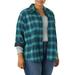 Lee Riders Women's Plus Size Naudia Long Sleeve Super Cozy Fleece Lined Flannel Shirt