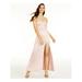 SEQUIN HEARTS Womens Pink Solid Spaghetti Strap V Neck Full-Length Fit + Flare Evening Dress Size 5