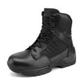 Nortiv 8 Men's Steel Toe Work Boots Safety Boots Military Tactical Outdoors Ankle Boots Desert-Steel Black Size 14