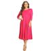 Women's Casual Basic Comfy 3/4 Sleeve Flare A-line Midi long maxi Dress