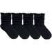 Jefferies Socks Womens Ruffle Cotton Knit Dress Slouch Scrunch Crew Cuff Ankle Socks 4 Pair Pack