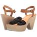 Dolce Vita Women's Shia Wedge Sandal, Black Linen, Size 8.5
