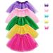 Girls Tutu Skirt Set, Jeowoqao 5Pack 3 Layer Ballet Dance Tutu Dress With 5Pcs Flower Hairpins Fit Kids Age 38