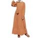 ZANZEA Muslim Dresses for Women Vintage Elastic Cuffs Check Ruffle Hem Dress