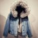 Women Winter Warm Denim Jacket Faux Fur Collar Casual Denim Trucker Jacket Coat New Women'S Clothing