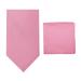 2 Piece Set: Jacob Alexander Men's Woven Subtle Mini Squares Extra Long Neck Tie and Pocket Square - Pink