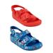 Wonder Nation Tie Dye & Solid Red Bundle Pack EVA Footbed Sandals- 2 pairs (Toddler Boys)