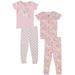 Cutie Pie Dreamers Baby Girl & Toddler Girl 4PC Tight Fit Cotton Sleep Set