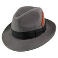 Pinch Crown Crushable Wool Felt Fedora Hat - XXL - Gray