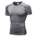 Ochine Men Compression Shirt Short Sleeve Cool Dry Soft Stretch Work Out T Shirts Base Layer for Performance Running Cycling MMA BJJ Wrestling Cross Training, S-XXL