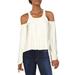 Chaser Womens Textured Cold Shoulder Pullover Top