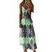 SUNSIOM Women Camisole Long Dress with Chic Print Casual V-neck Clothing