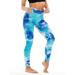 Women High Waist Tie Dye Print Gym Leggings Pants Fitness Sports Running Shorts Yoga Pants Ladies Jogger Sport Yoga Leggings Pants Biker Cycling Trouser Pants